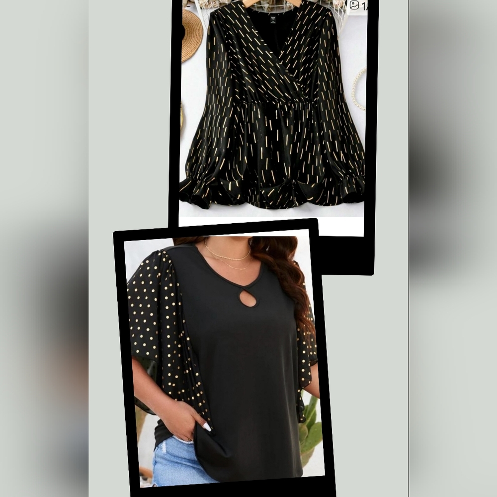 Black Blouses with Gold Accents